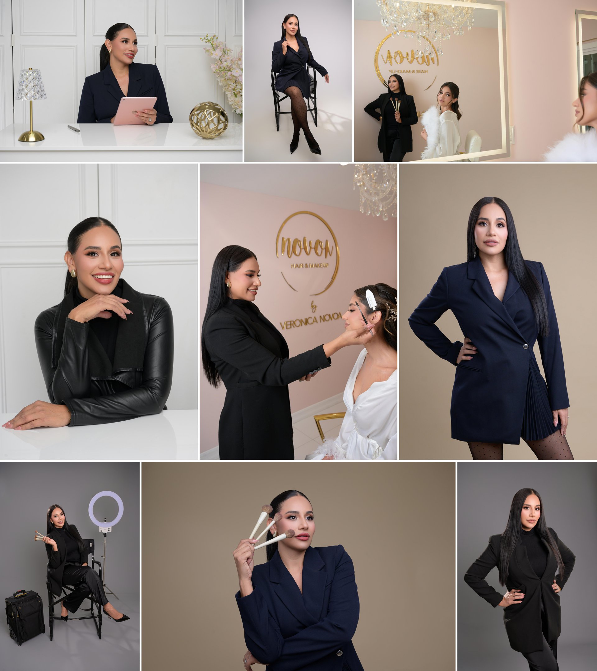 Collage of make up artist branding Session