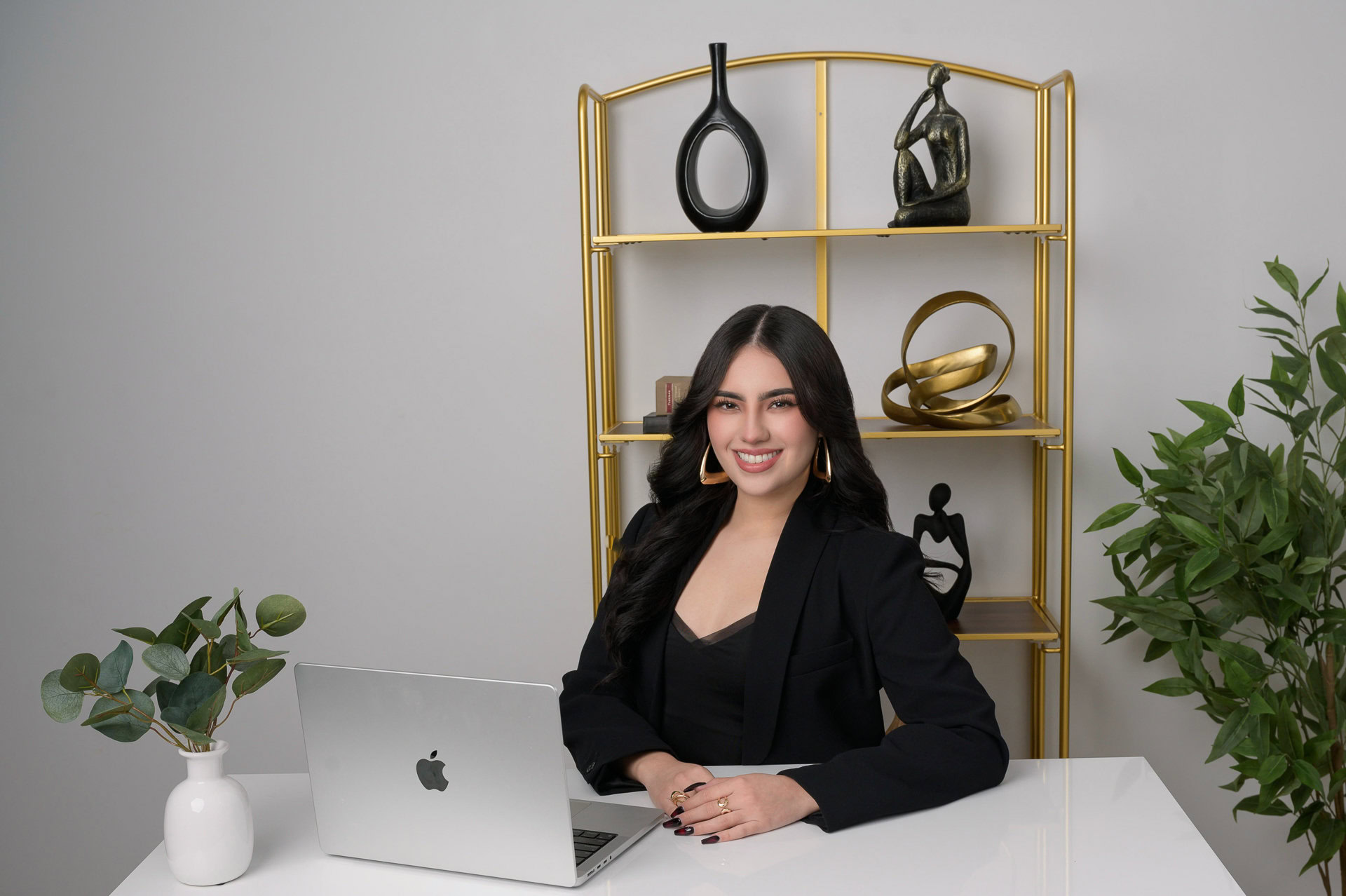 Lawyer sitting behind the desk